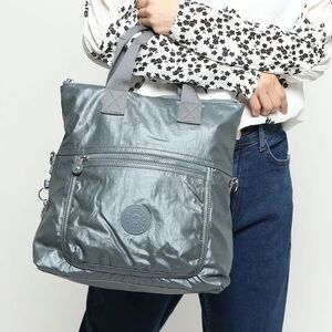 NWT Kipling Eleva Large Convertible Crossbody Tote Bag – Metallic Silver